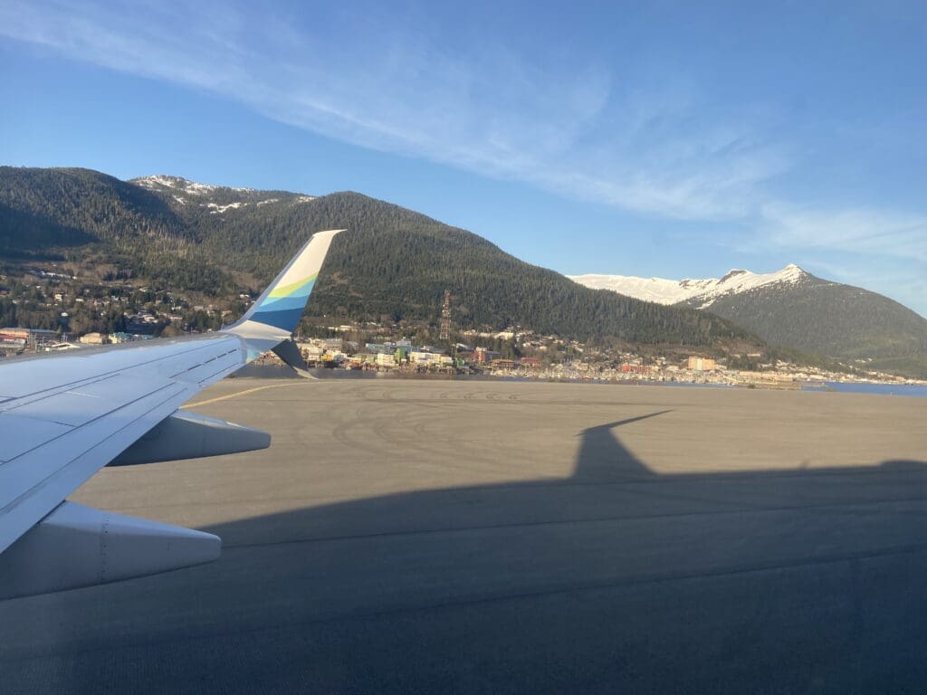 View of Ketchikan from plane City of Ketchikan viewed from a plane on Gravina Island at Ketchikan International Airport